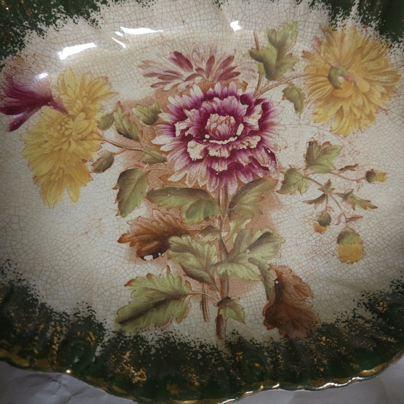 Antique Barkers & Kent "Chrysanthemum" Oval Plate | Victorian Hand-Painted - Picture 10 of 10